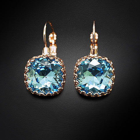 Auskarai "Vintāžš V (Aquamarine Blue)" su Swarovski™ kristalais